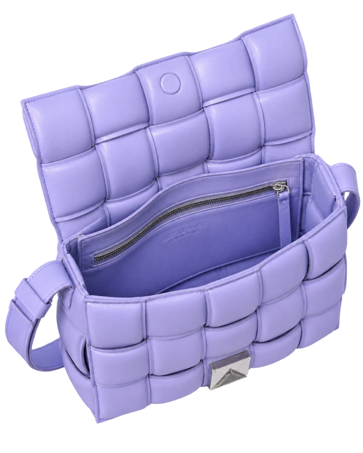 Nappa Maxi Intreccio Padded Cassette Crossbody Bag Wisteria