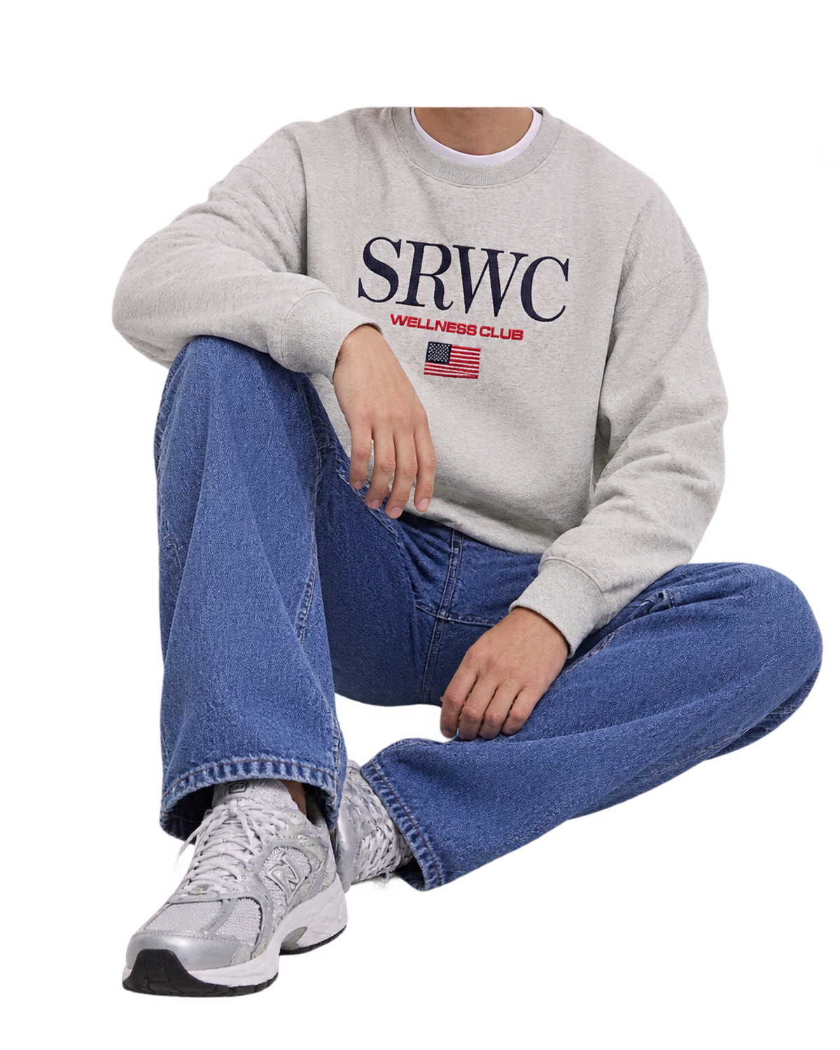 Nautical Embroidered Crewneck - Heather Gray