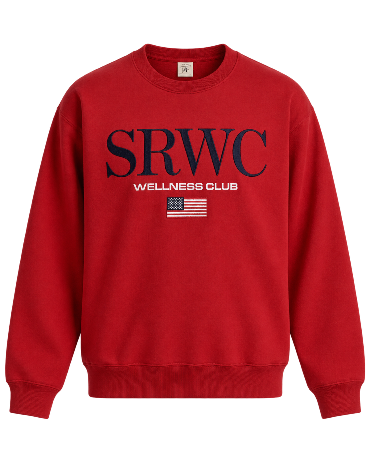 Nautical Embroidered Crewneck - Ruby/Navy