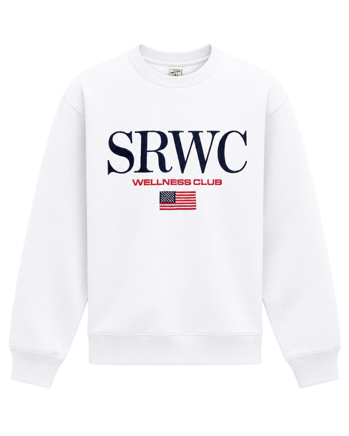 Nautical Embroidered Crewneck - White/Navy/Ruby