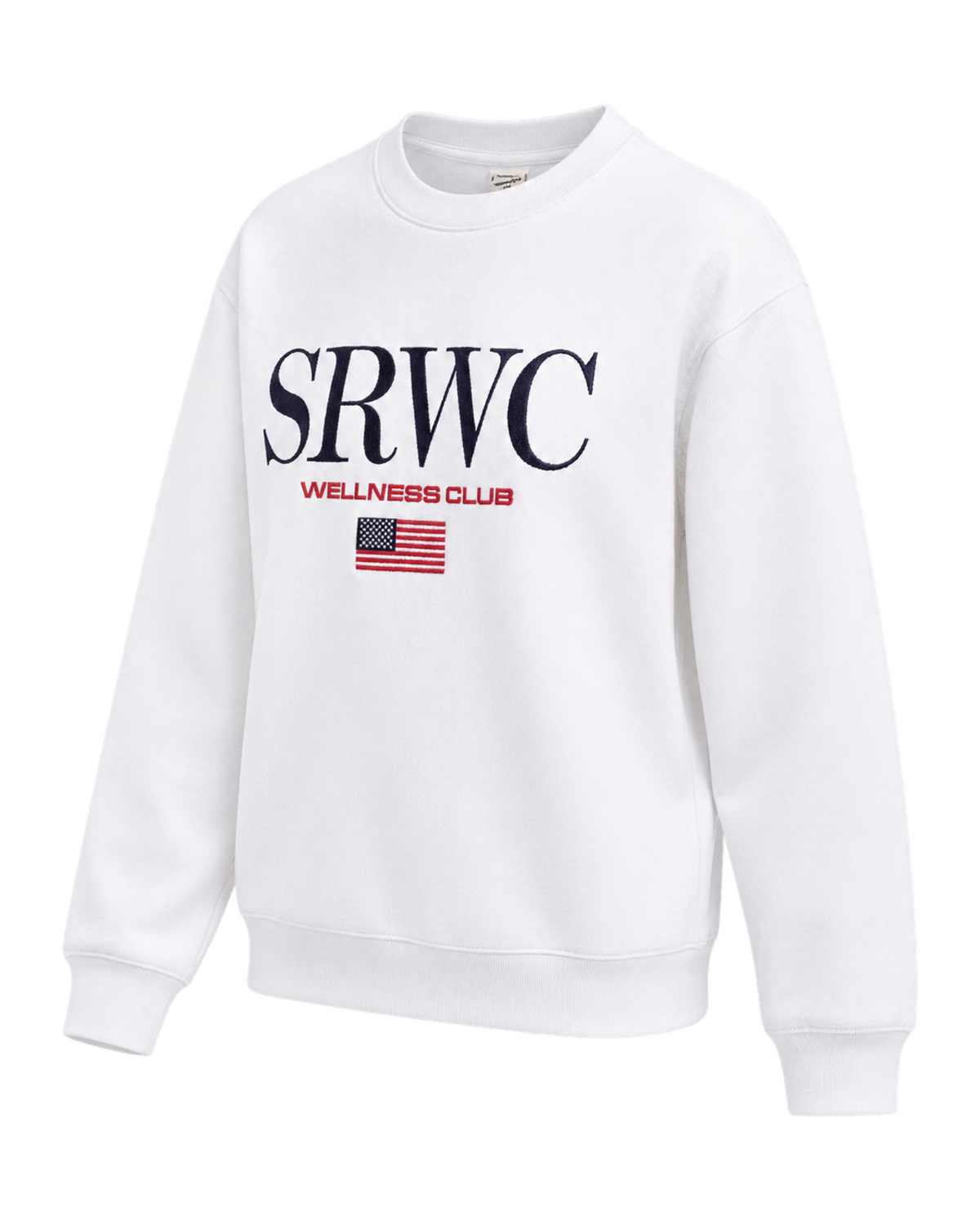 Nautical Embroidered Crewneck - White/Navy/Ruby