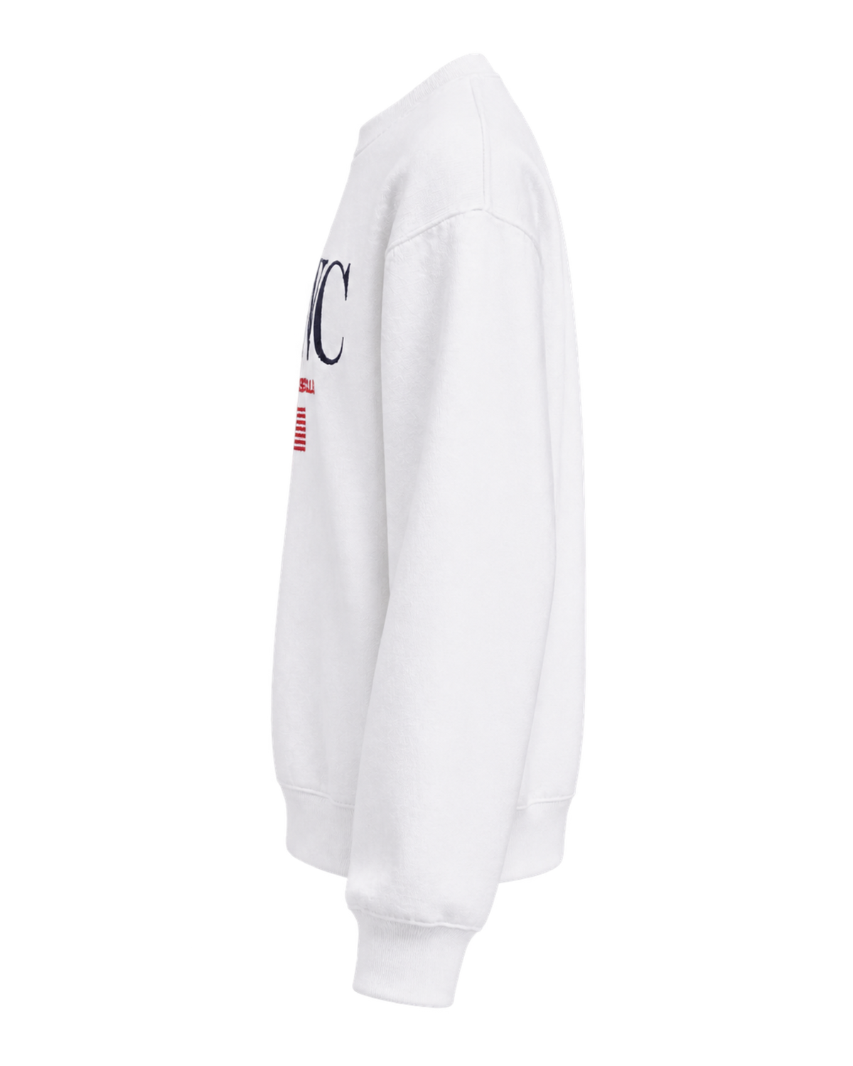 Nautical Embroidered Crewneck - White/Navy/Ruby