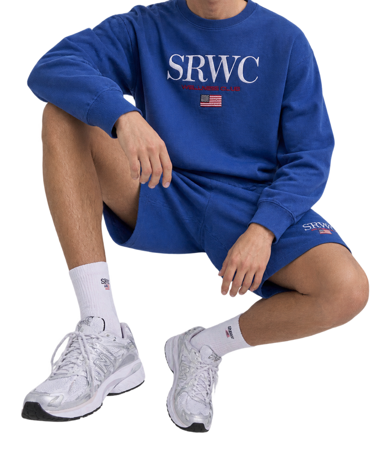 Nautical Embroidered Gym Short - Team Blue/White