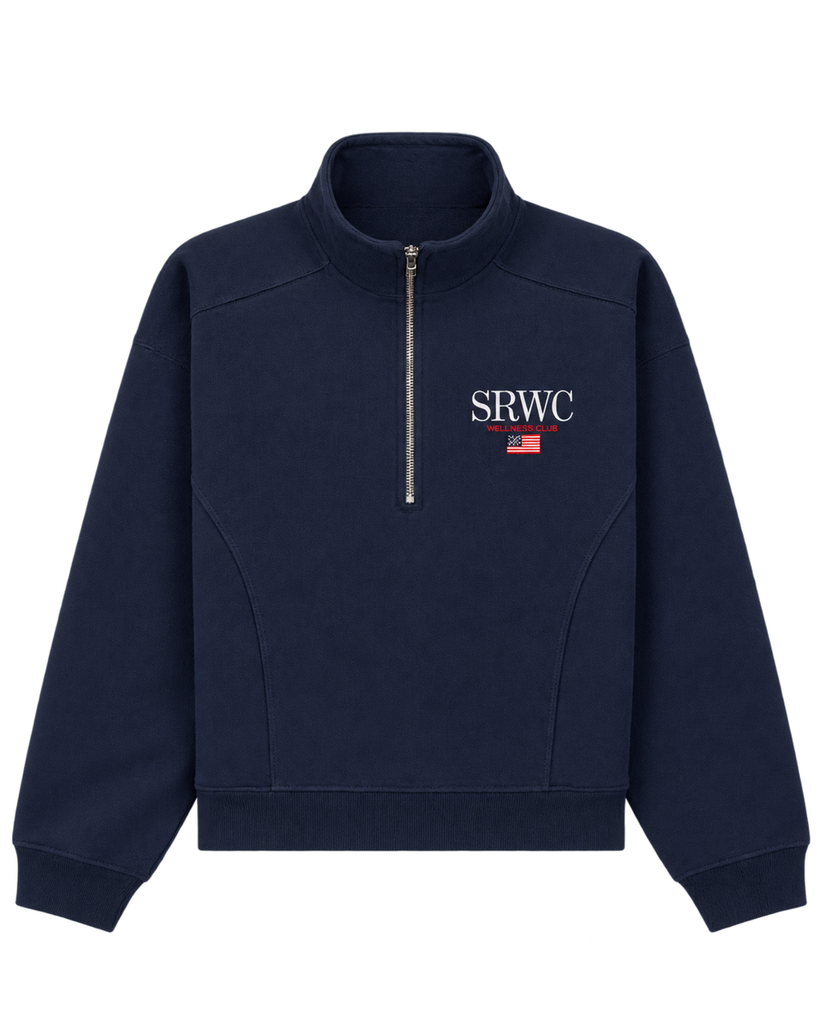 Nautical Embroidered Quarter Zip - Navy