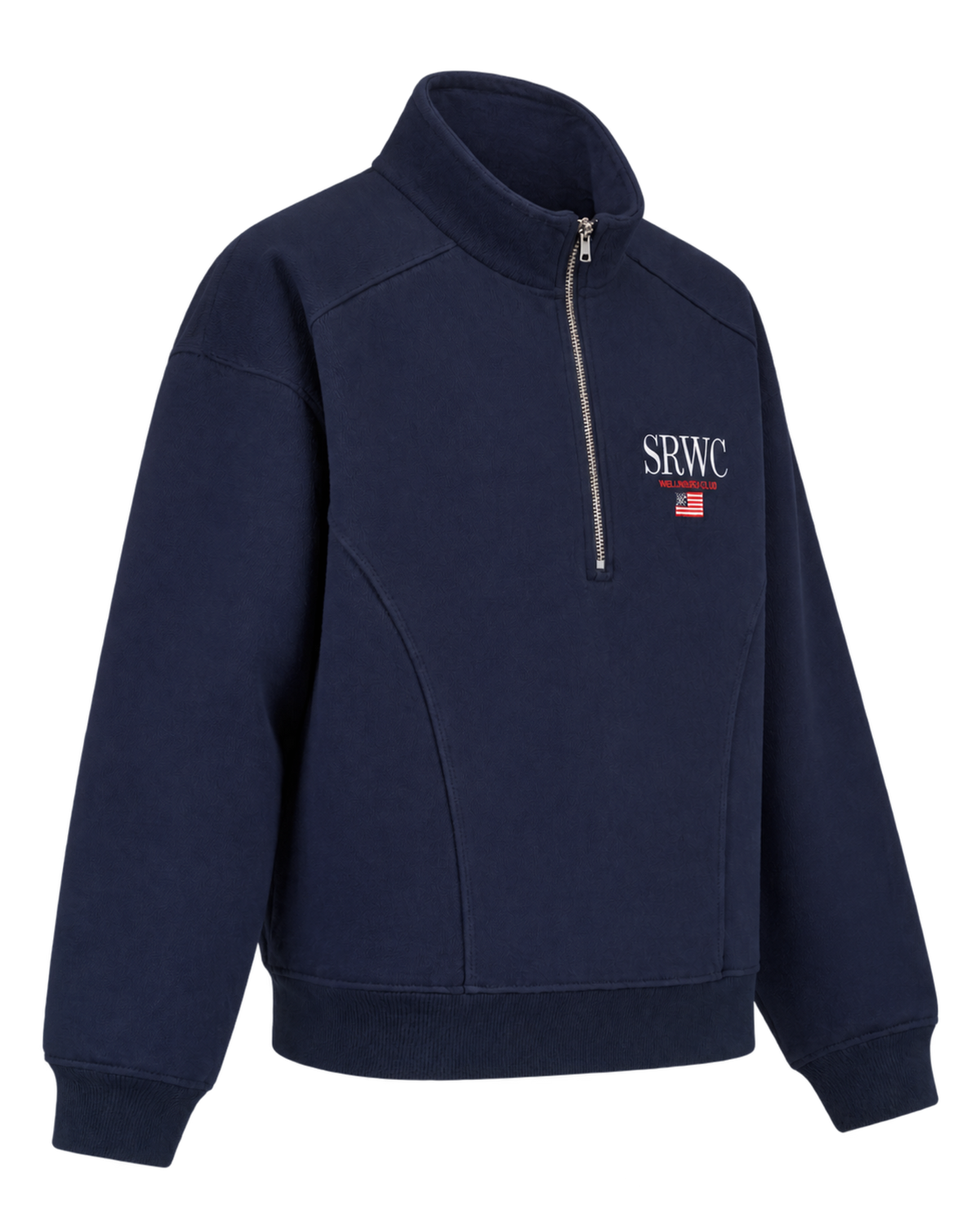Nautical Embroidered Quarter Zip - Navy