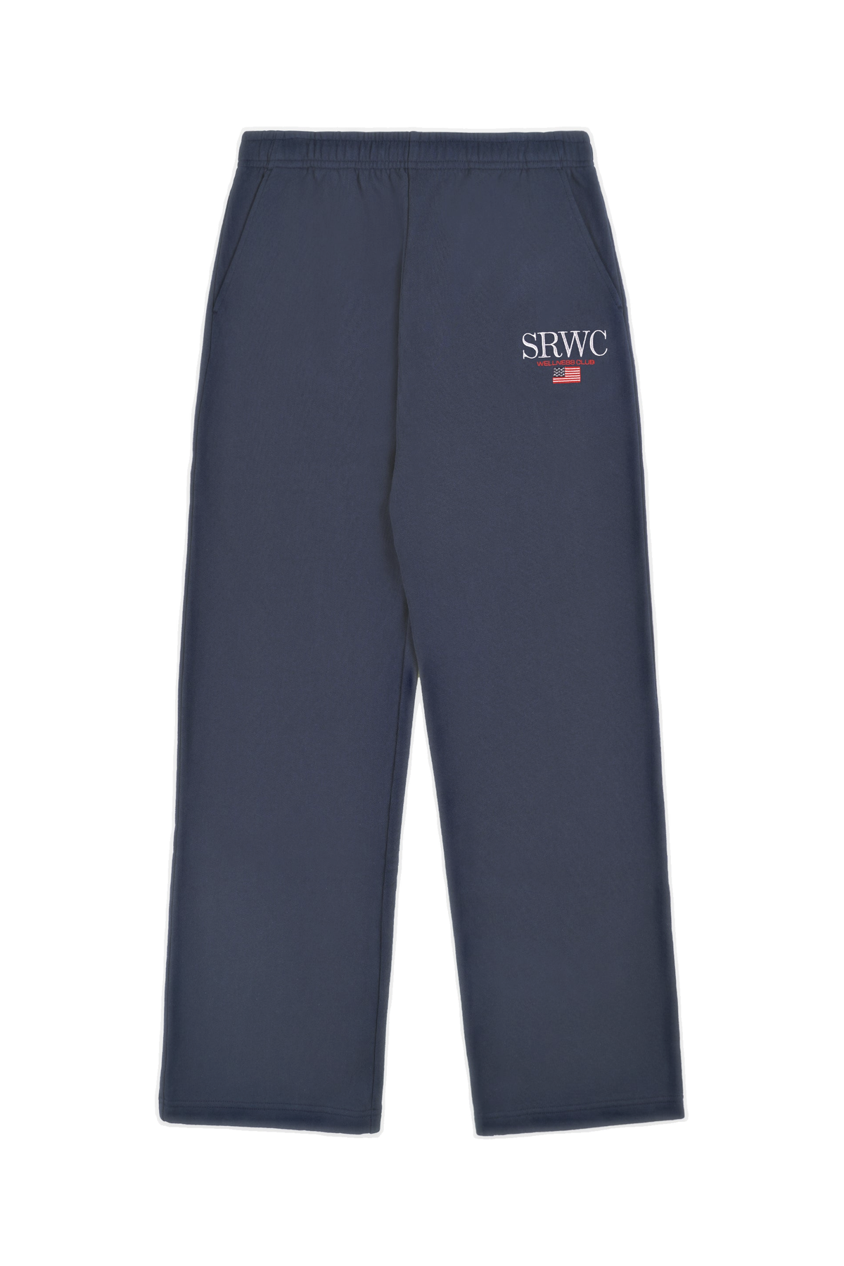 Nautical Embroidered Wide Sweatpant - Navy/White