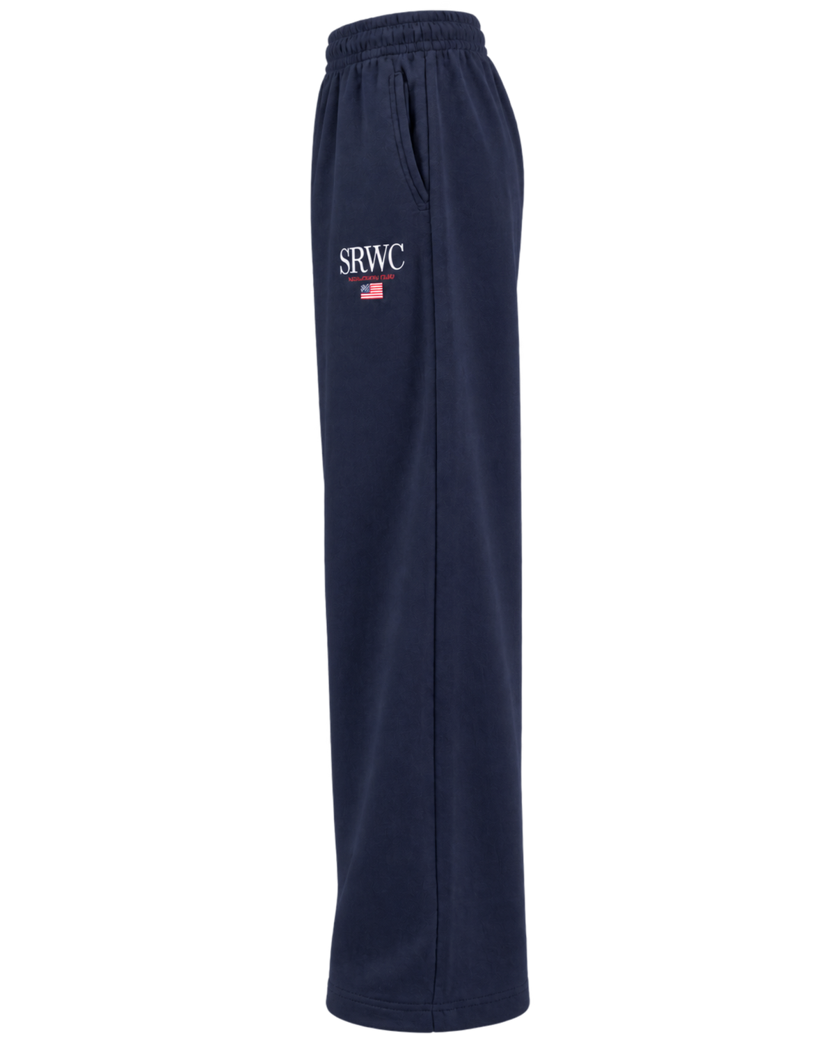 Nautical Embroidered Wide Sweatpant - Navy/White