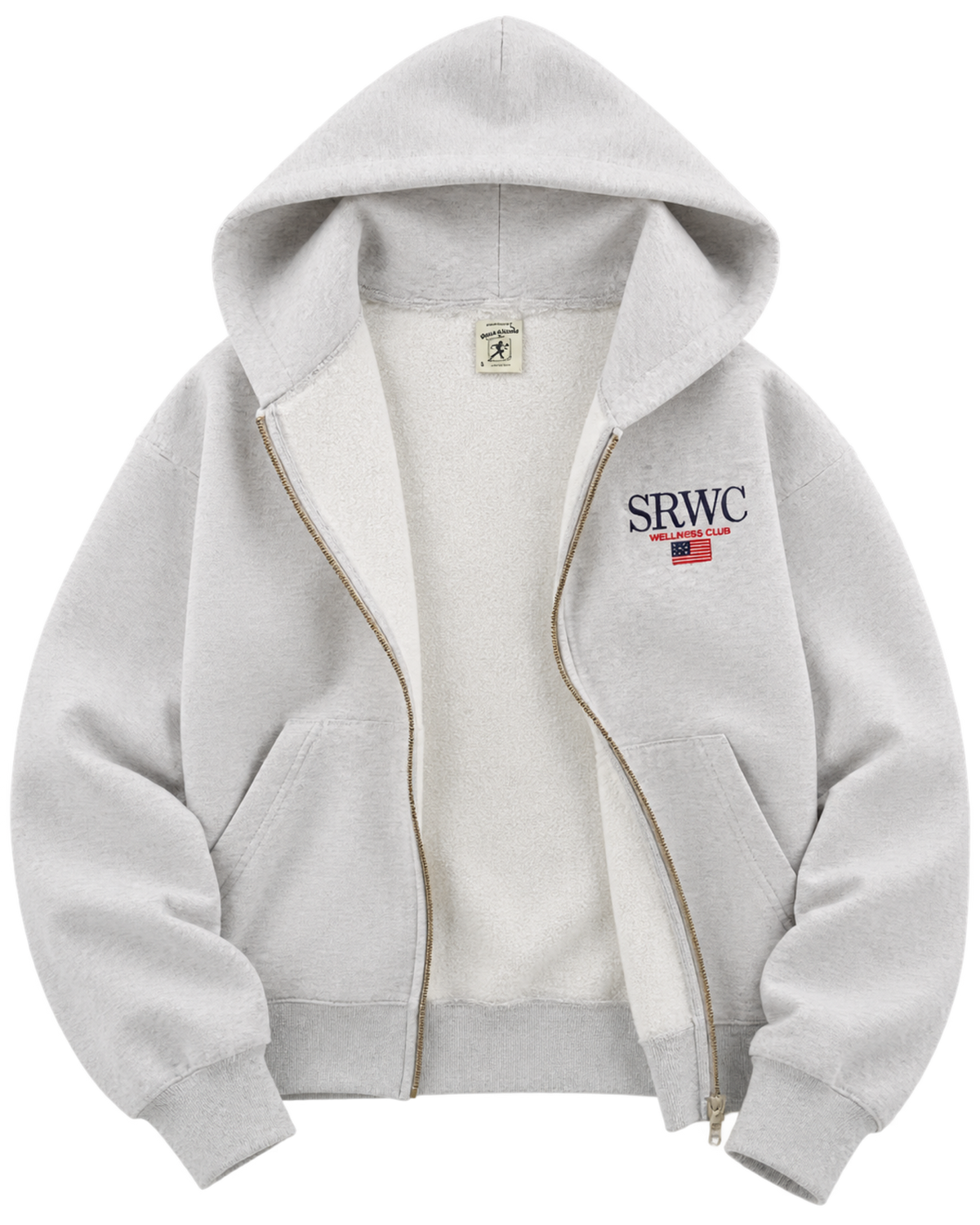 Nautical Embroidered Zip Hoodie - Heather Gray/Navy