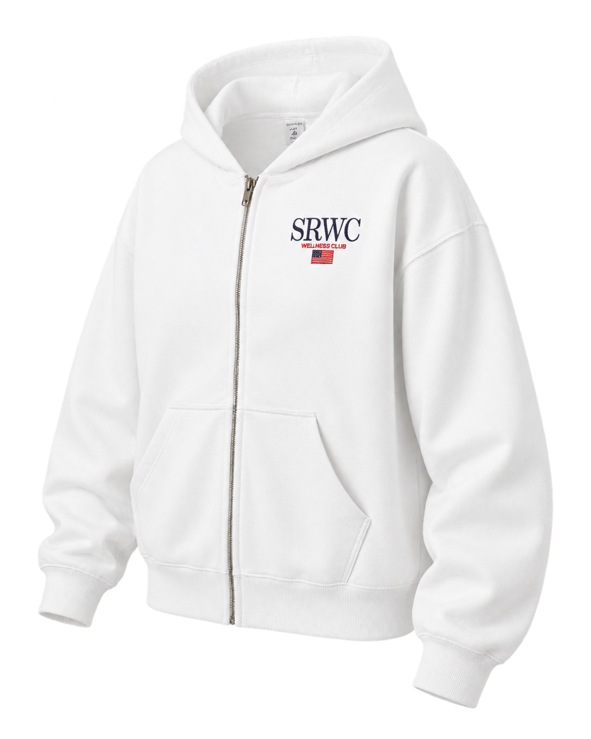 Nautical Embroidered Zip Hoodie - White