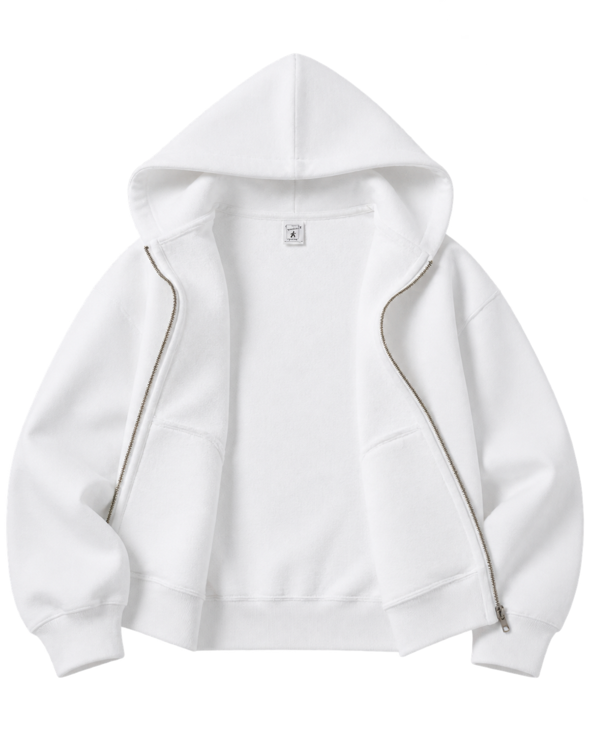 Nautical Embroidered Zip Hoodie - White