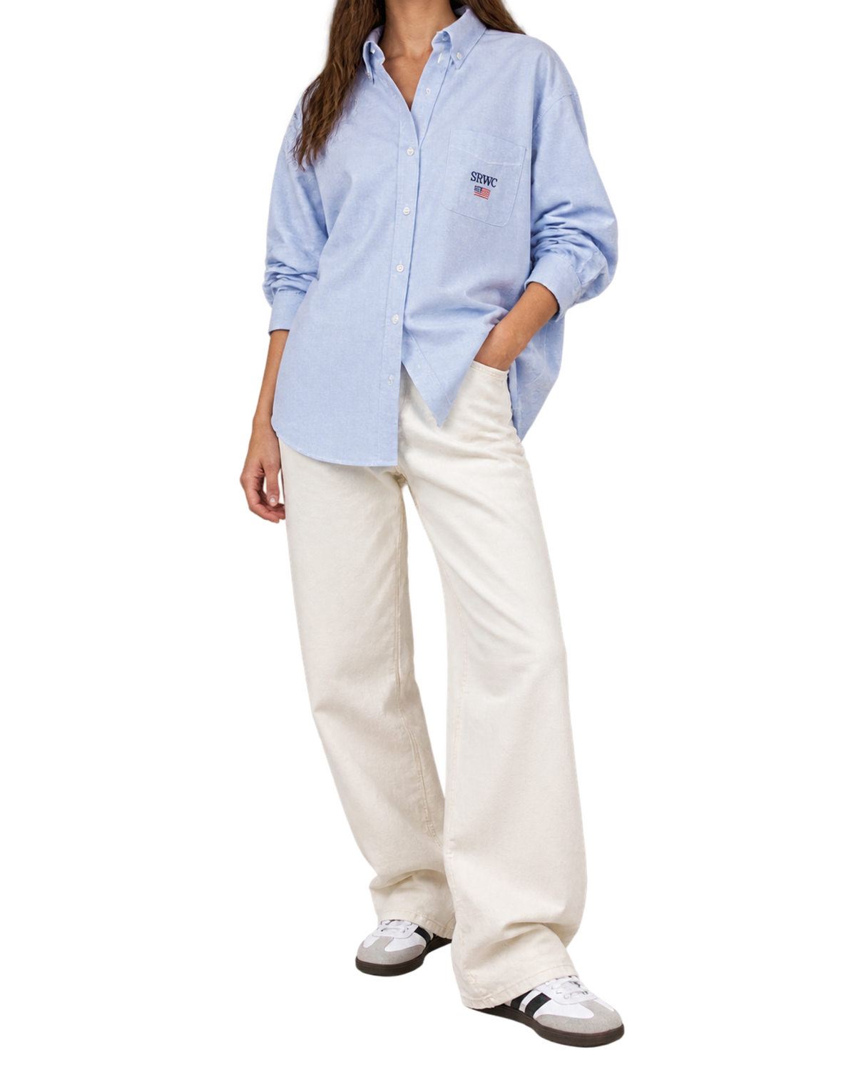 Nautical Oversized Oxford Shirt - Blue