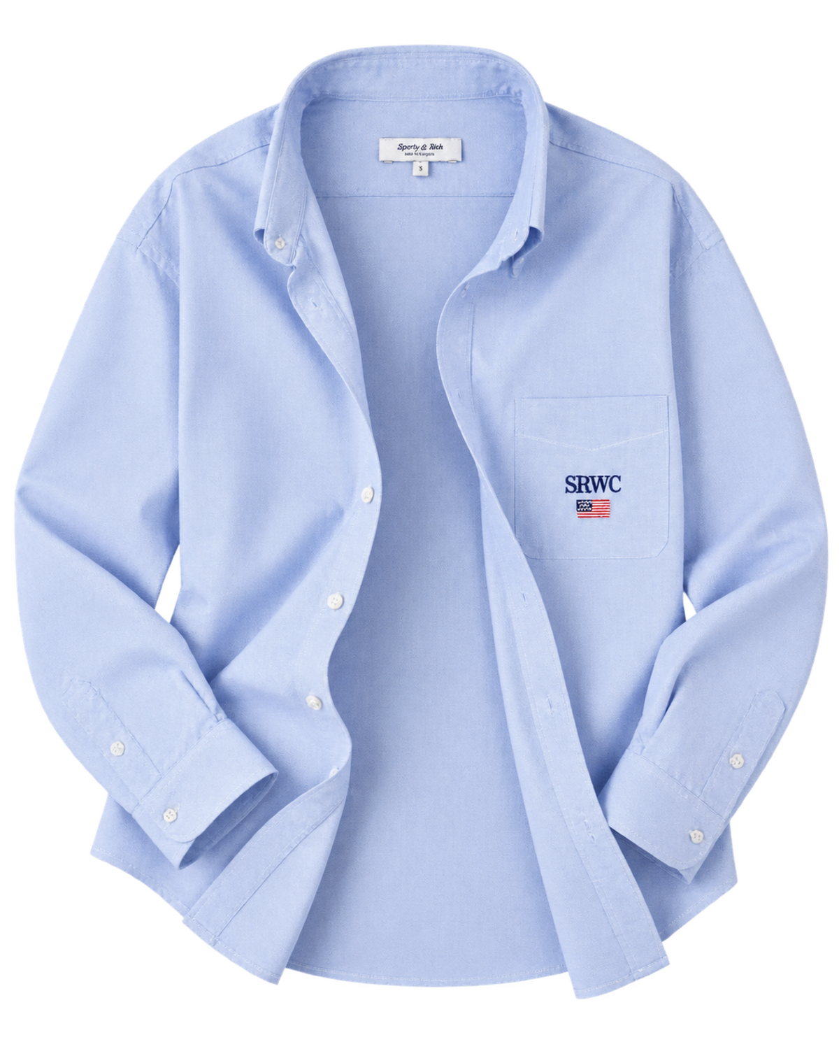 Nautical Oversized Oxford Shirt - Blue