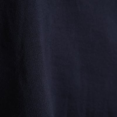 Navy Long Sleeve Cropped Hoodie