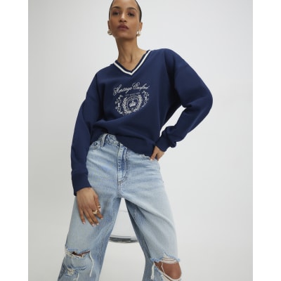 Navy Long Sleeve Heritage Crest Sweatshirt