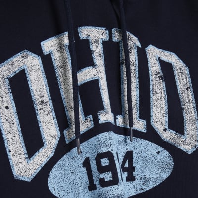 Navy Long Sleeve Ohio Cropped Hoodie