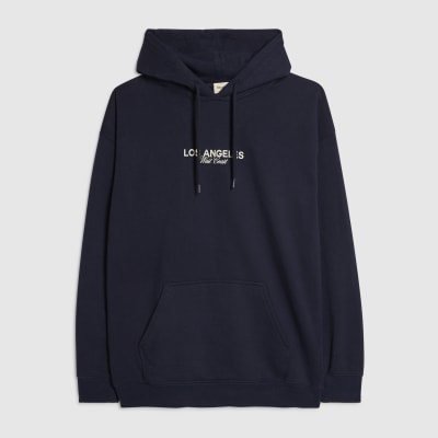 Navy Los Angeles Back Print Hoodie