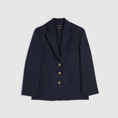 Navy Oversized Long Sleeve Blazer