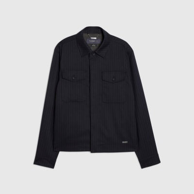 Navy Pinstripe Blazer Jacket