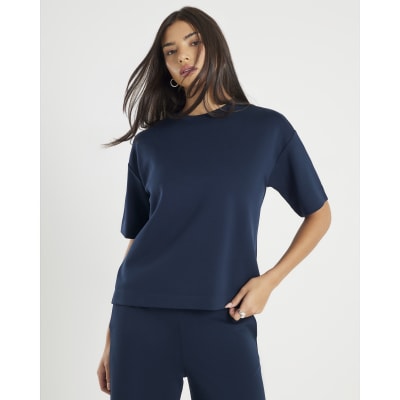 Navy Premium Short Sleeve Boxy Fit T-shirt