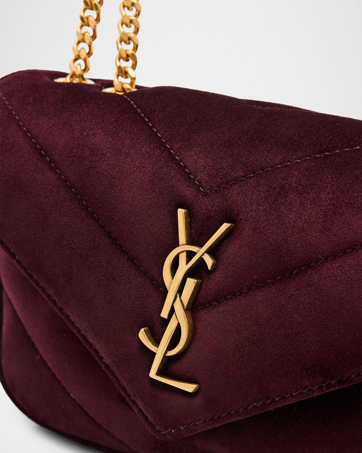 Saint Lauren Maroon Loulou Quilted Leather Shoulder Bag (Copy)