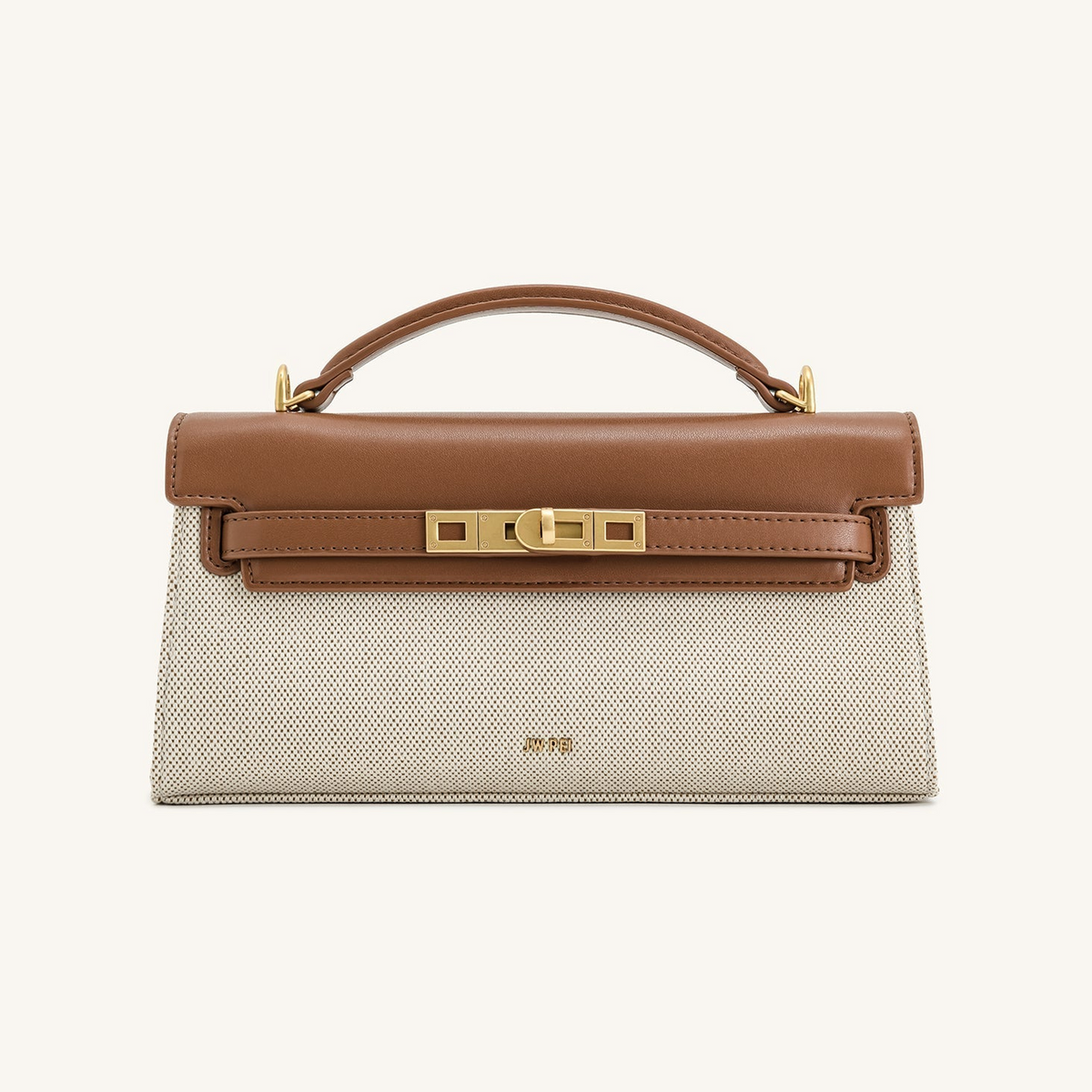 Noor Top Handle Bag - Brown Canvas
