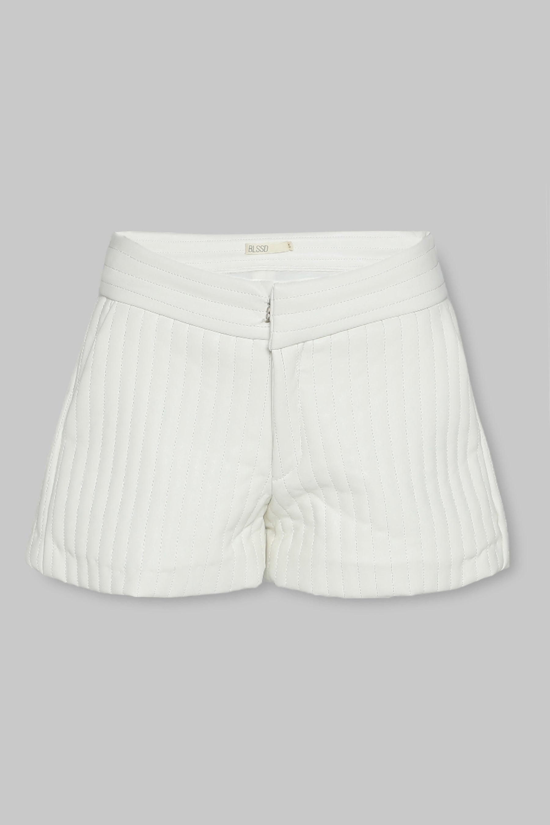RIBBED VEGAN LEATHER SHORTS