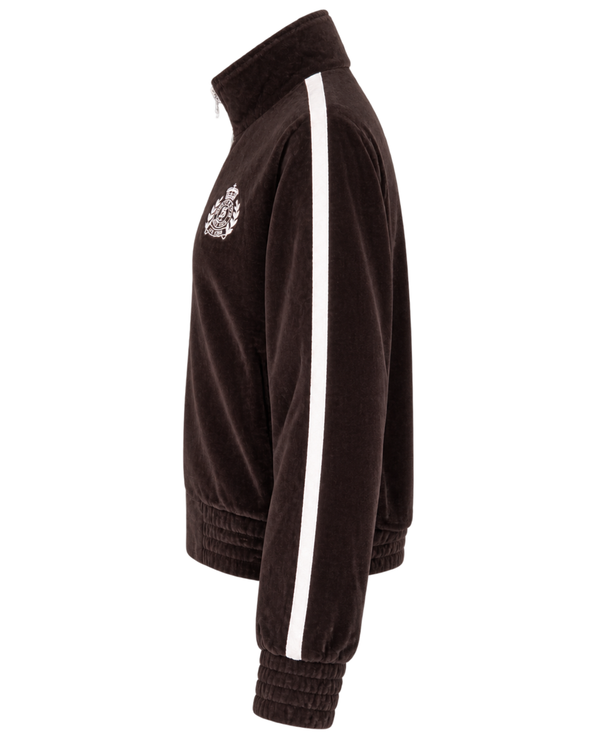 NY Crest Elio Velour Track Jacket - Chocolate