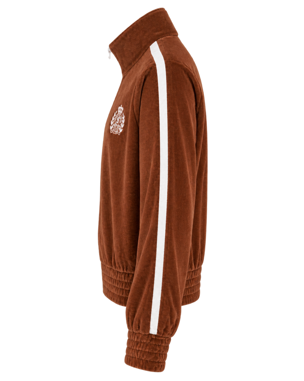 NY Crest Elio Velour Track Jacket - Tobacco