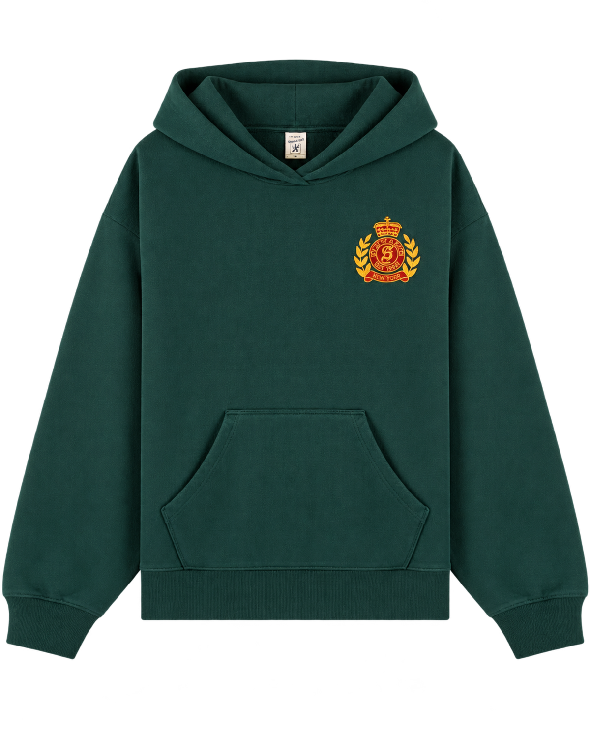 NY Crest Embroidered Hoodie - Forest