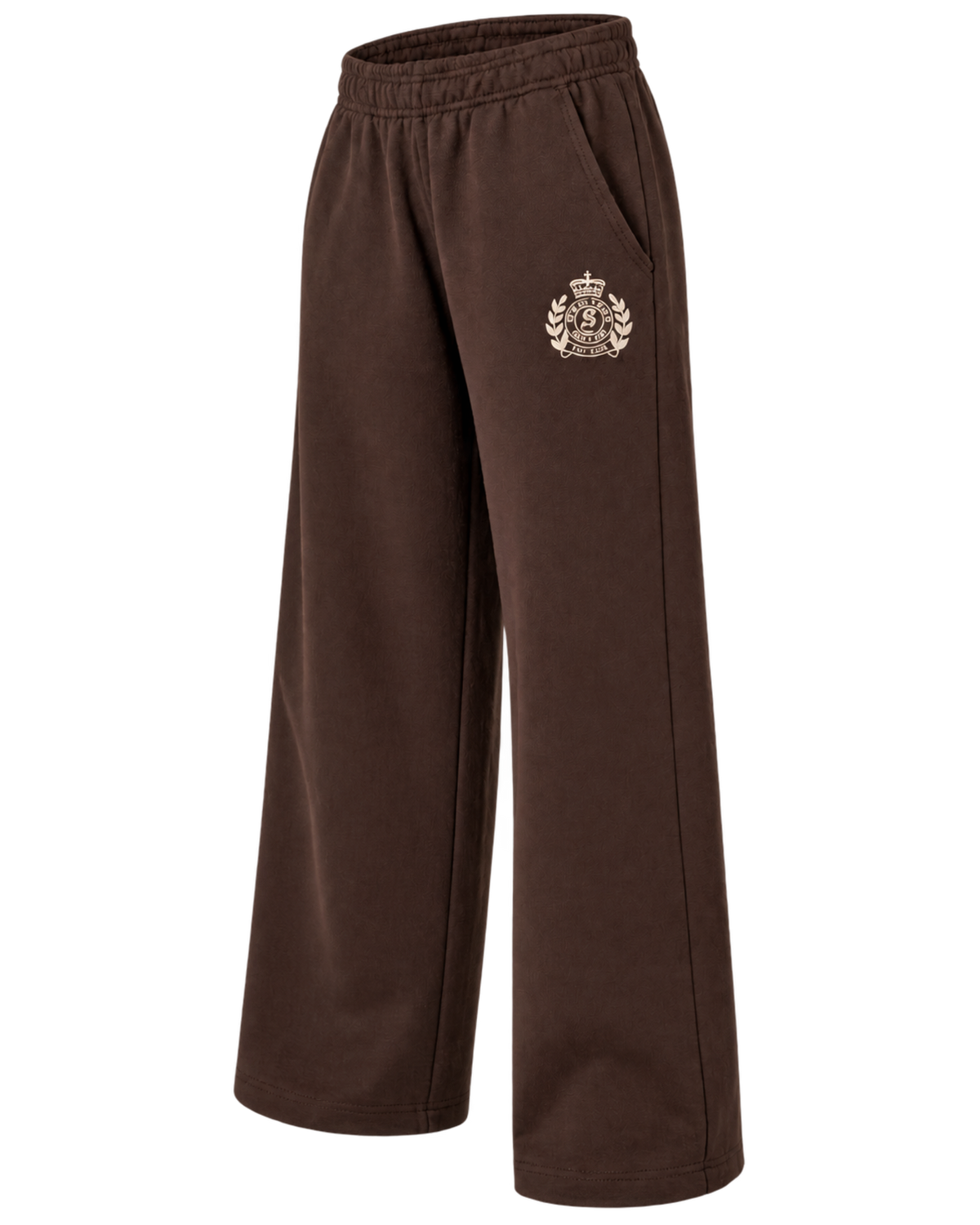 NY Crest Embroidered Wide Sweatpant - Chocolate