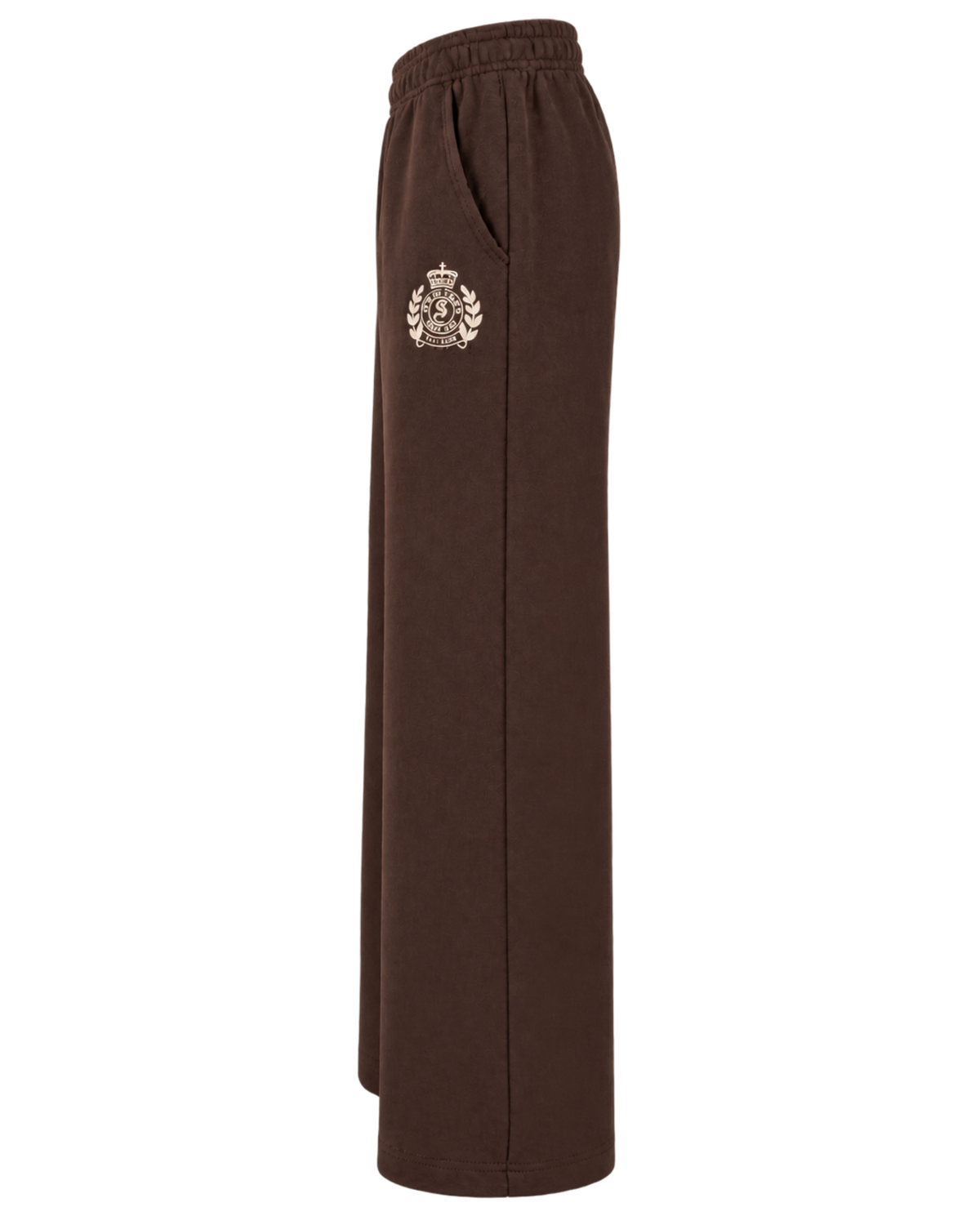 NY Crest Embroidered Wide Sweatpant - Chocolate