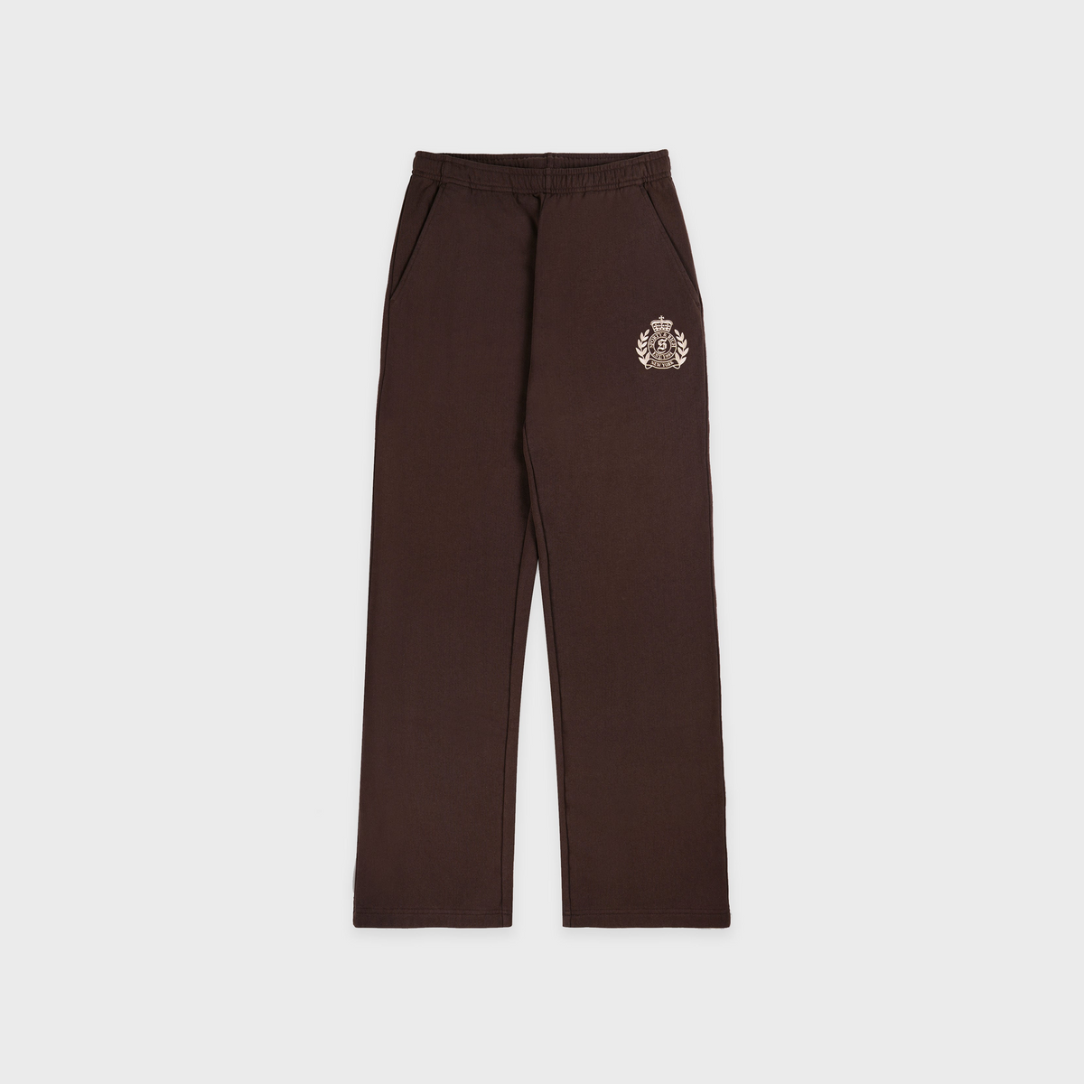 NY Crest Embroidered Wide Sweatpant - Chocolate