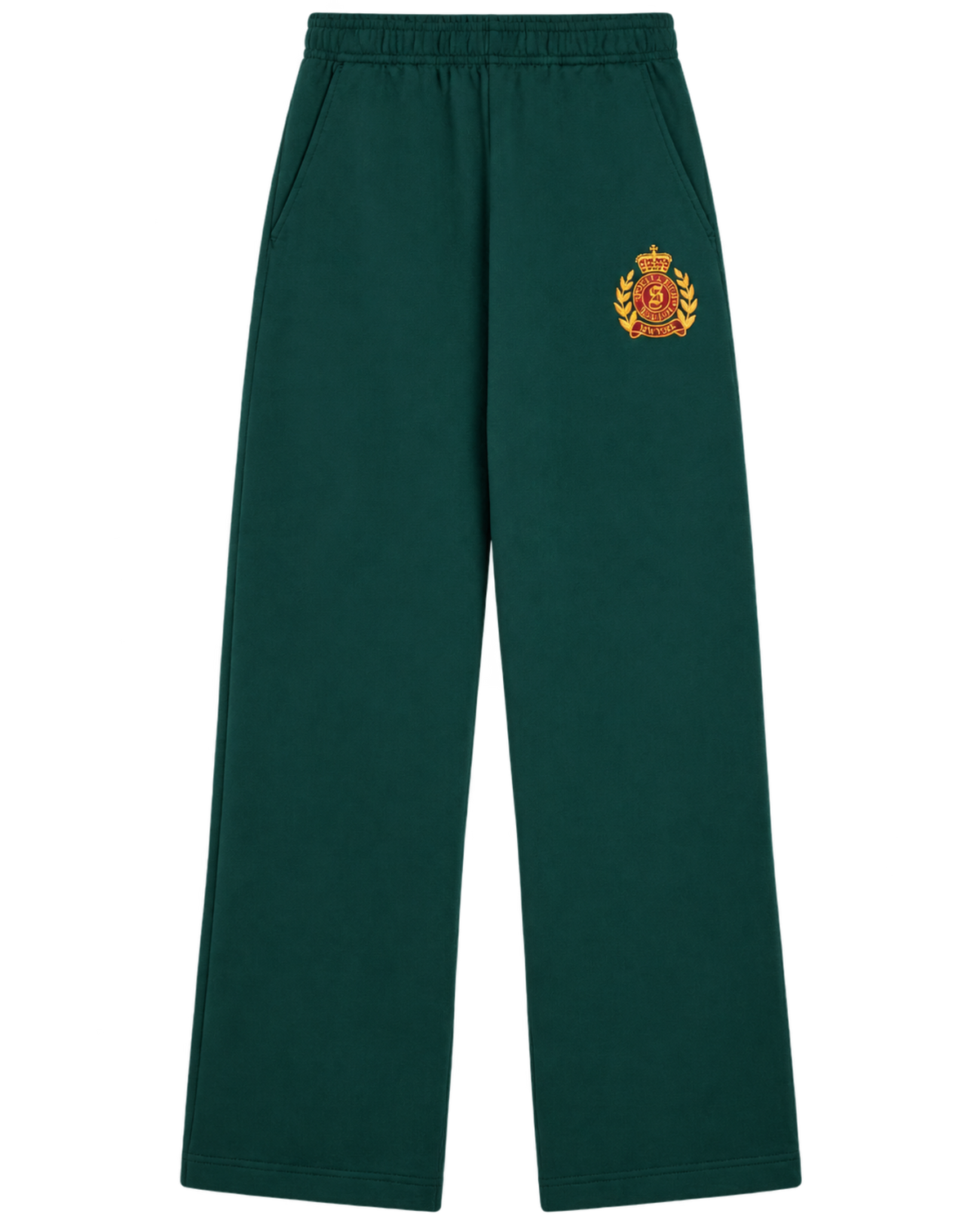 NY Crest Embroidered Wide Sweatpant - Forest