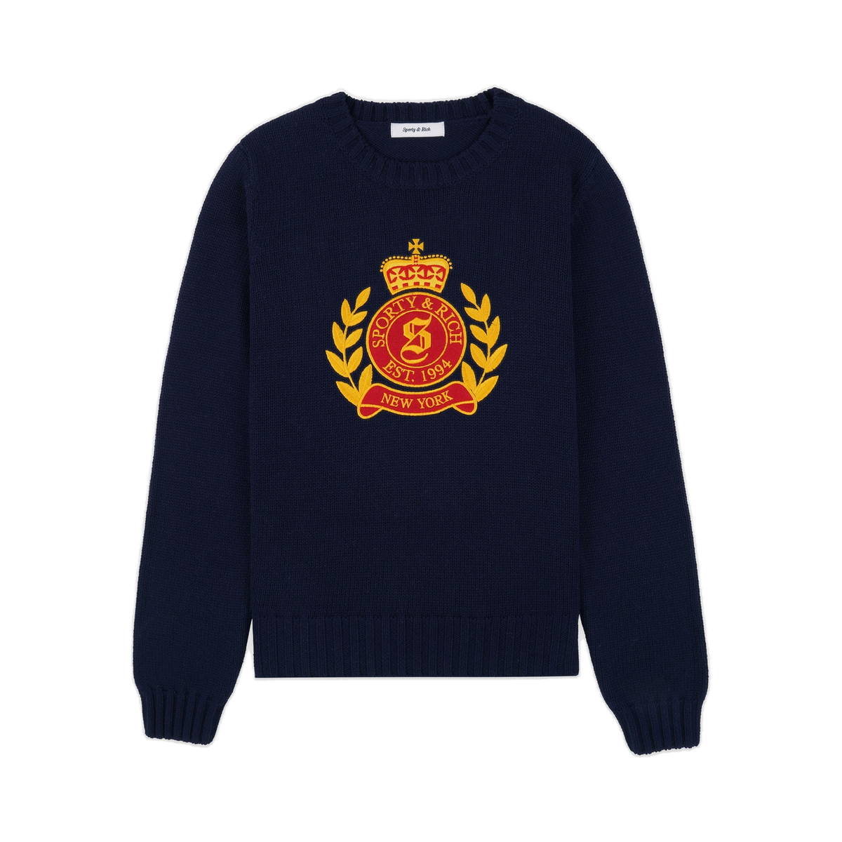 NY Crest Knitted Sweater - Navy