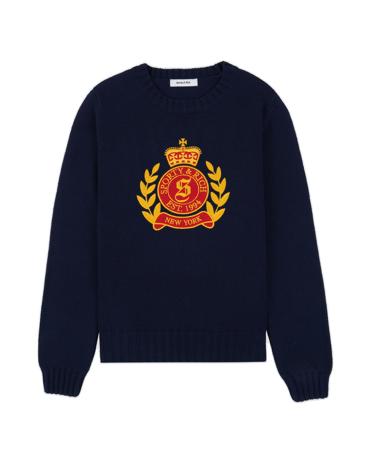 NY Crest Knitted Sweater - Navy