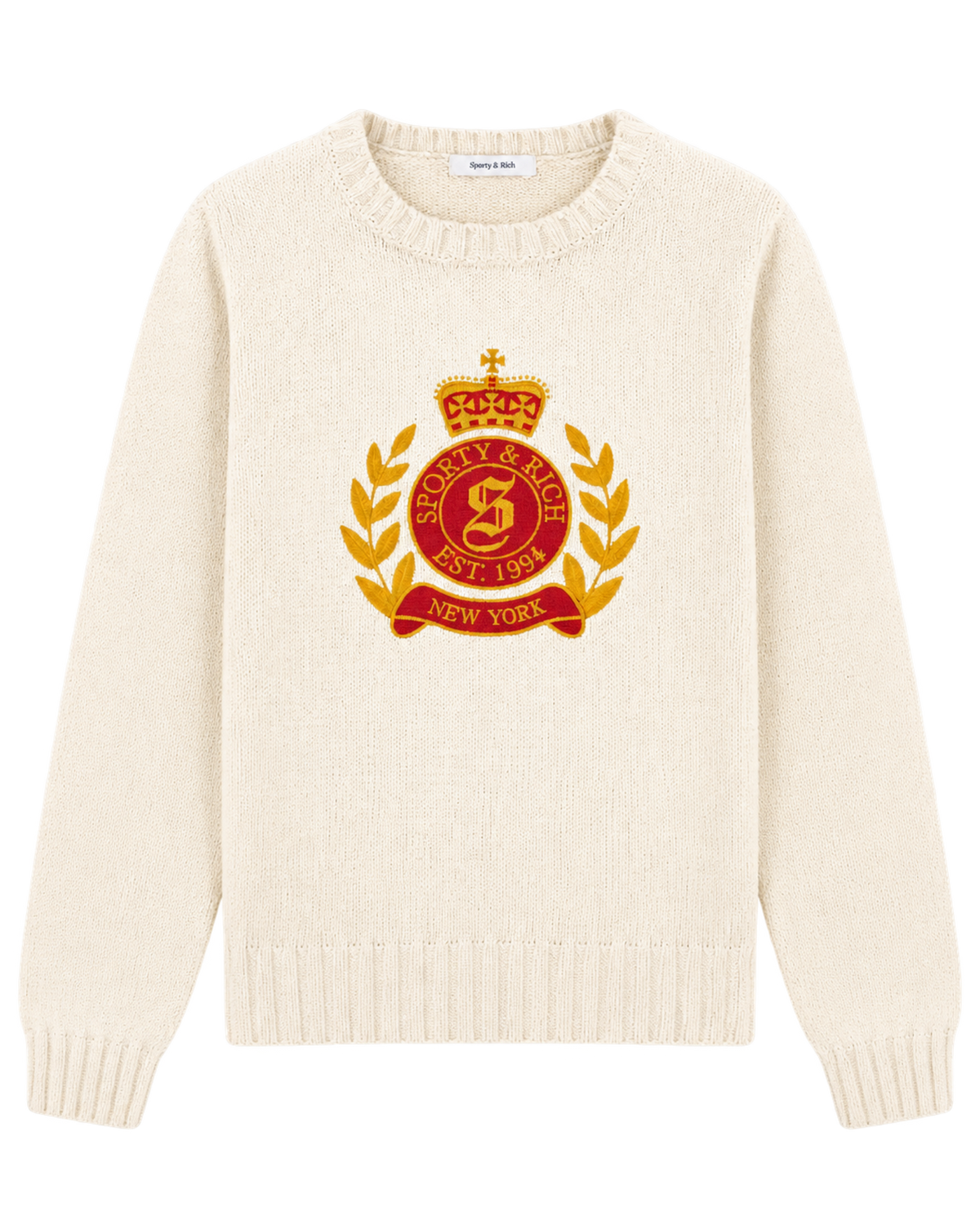 NY Crest Knitted Sweater - Ecru