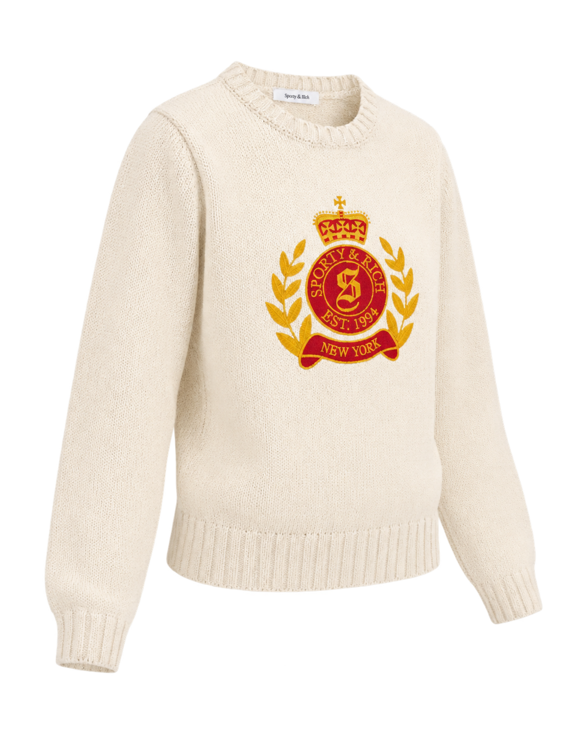 NY Crest Knitted Sweater - Ecru