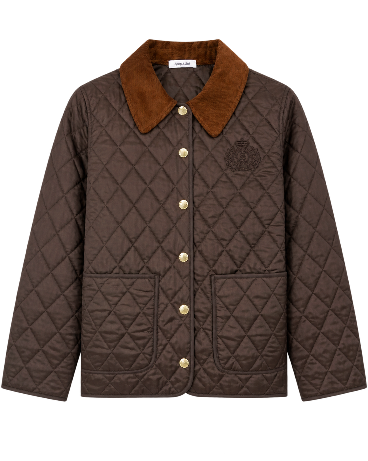 NY Crest Nylon Quilted Jacket - Chocolate