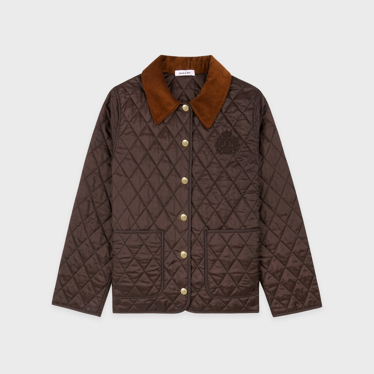 NY Crest Nylon Quilted Jacket - Chocolate