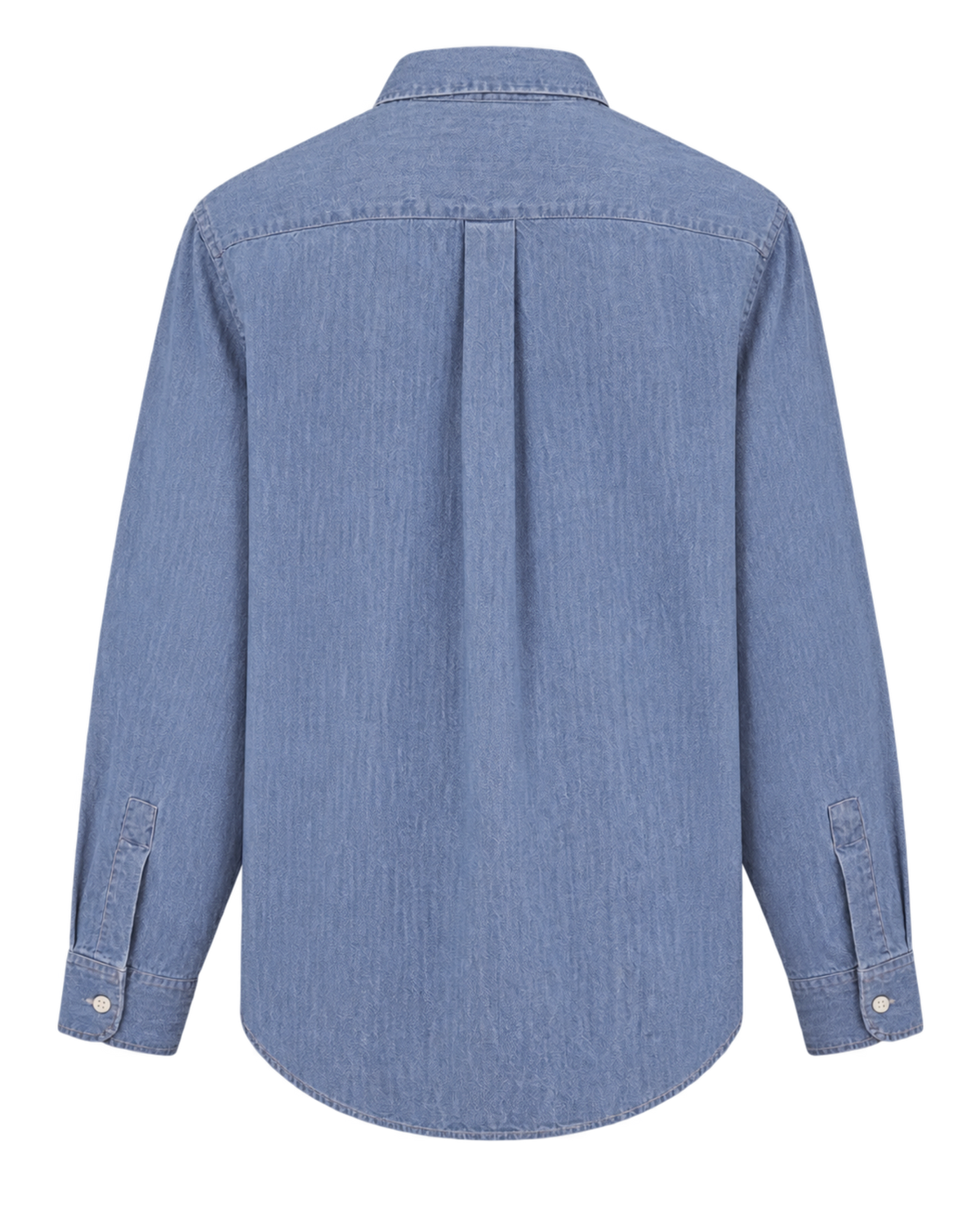 NY Crest Oversized Denim Shirt - Light Blue