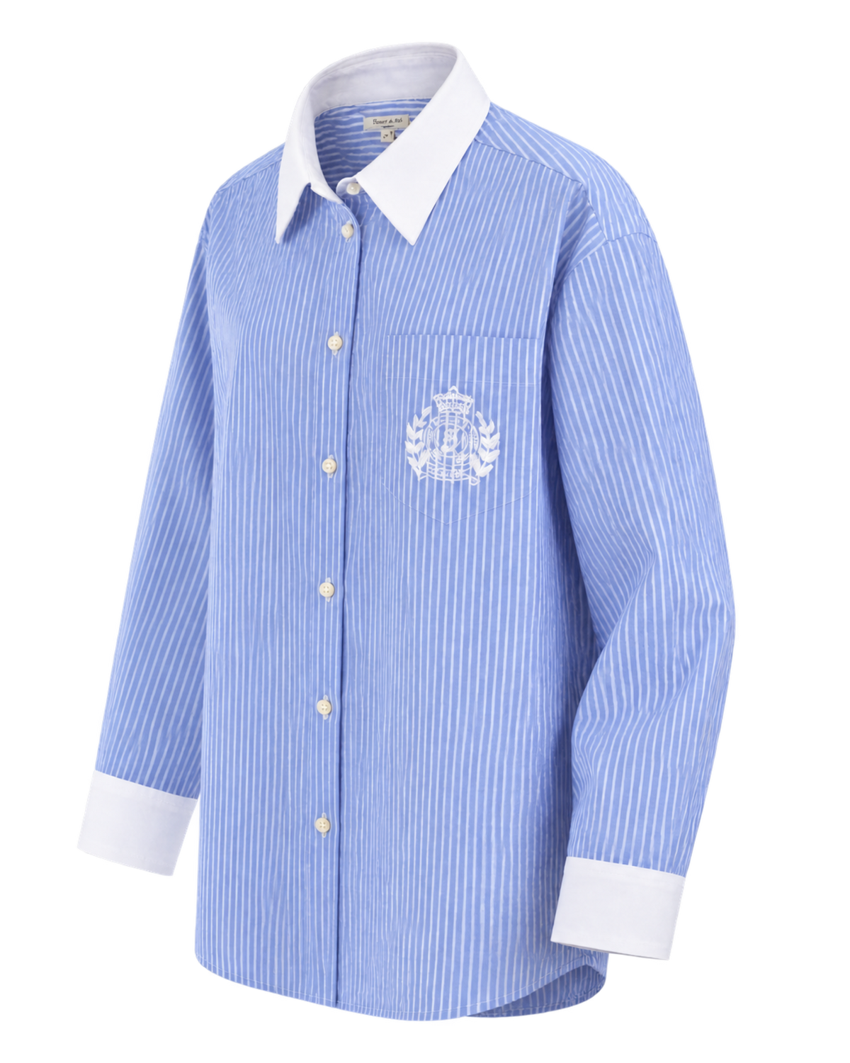 NY Crest Oversized Shirt - Navy Stripe