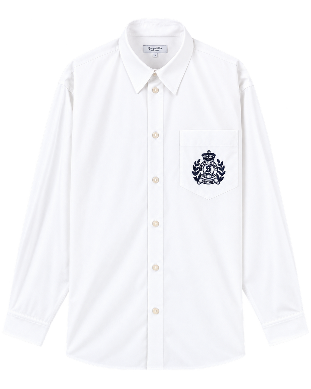 NY Crest Oversized Shirt - White/Navy