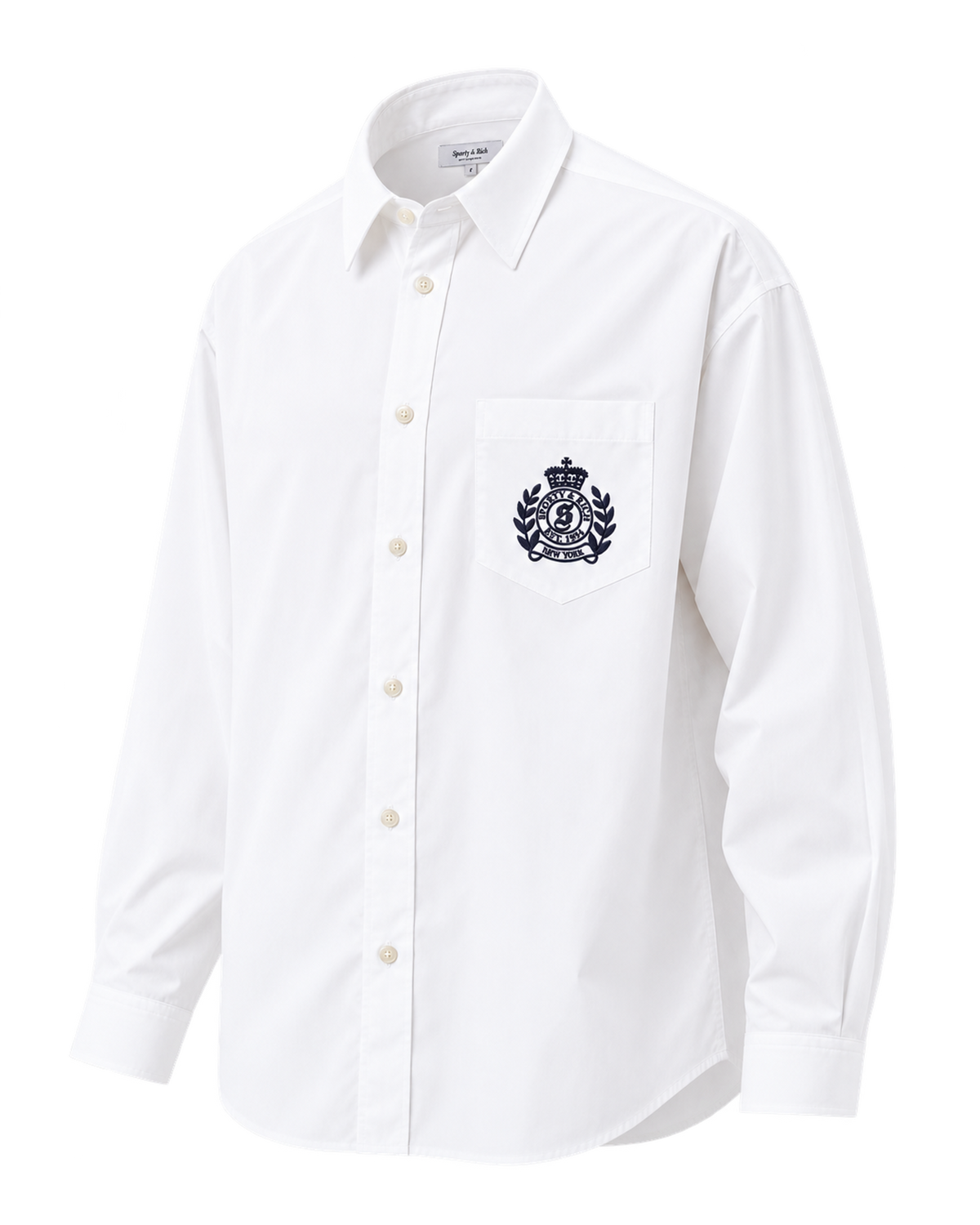 NY Crest Oversized Shirt - White/Navy