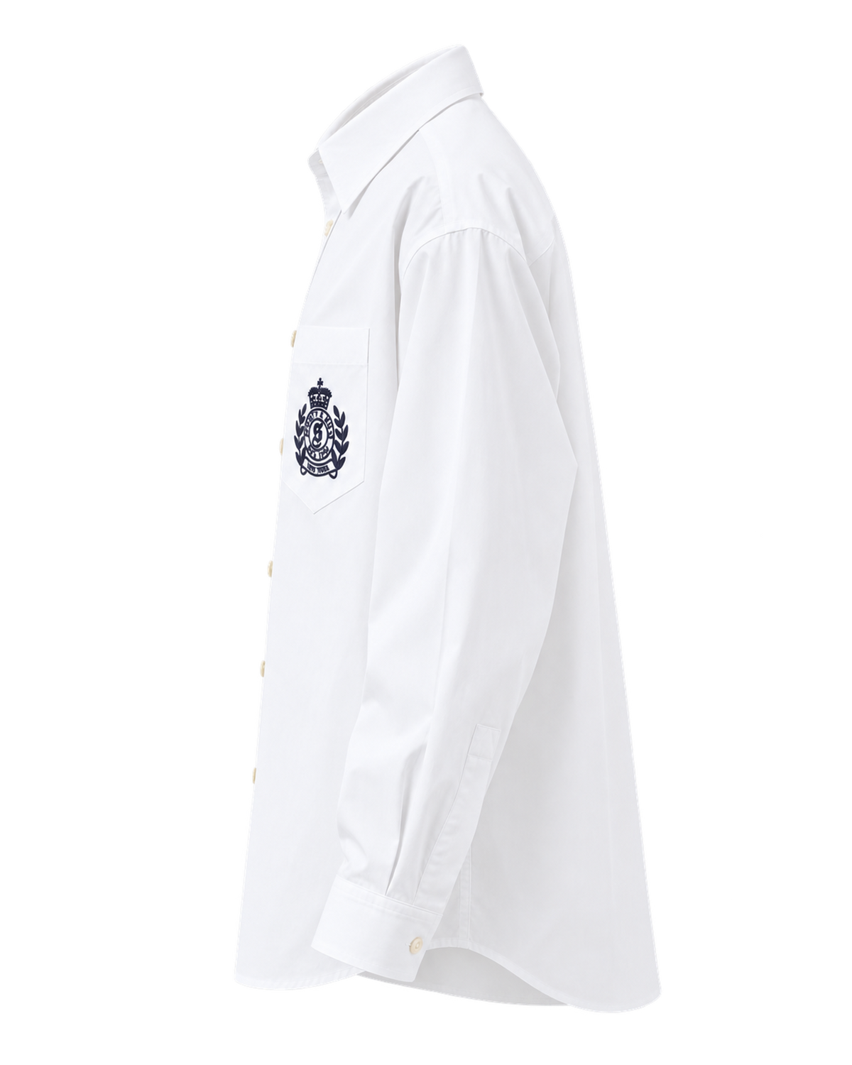 NY Crest Oversized Shirt - White/Navy