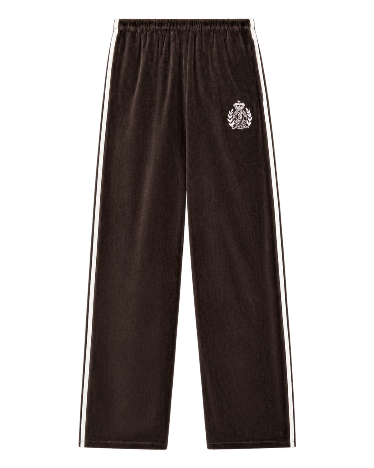 NY Crest Velour Sweatpant - Chocolate/Ecru