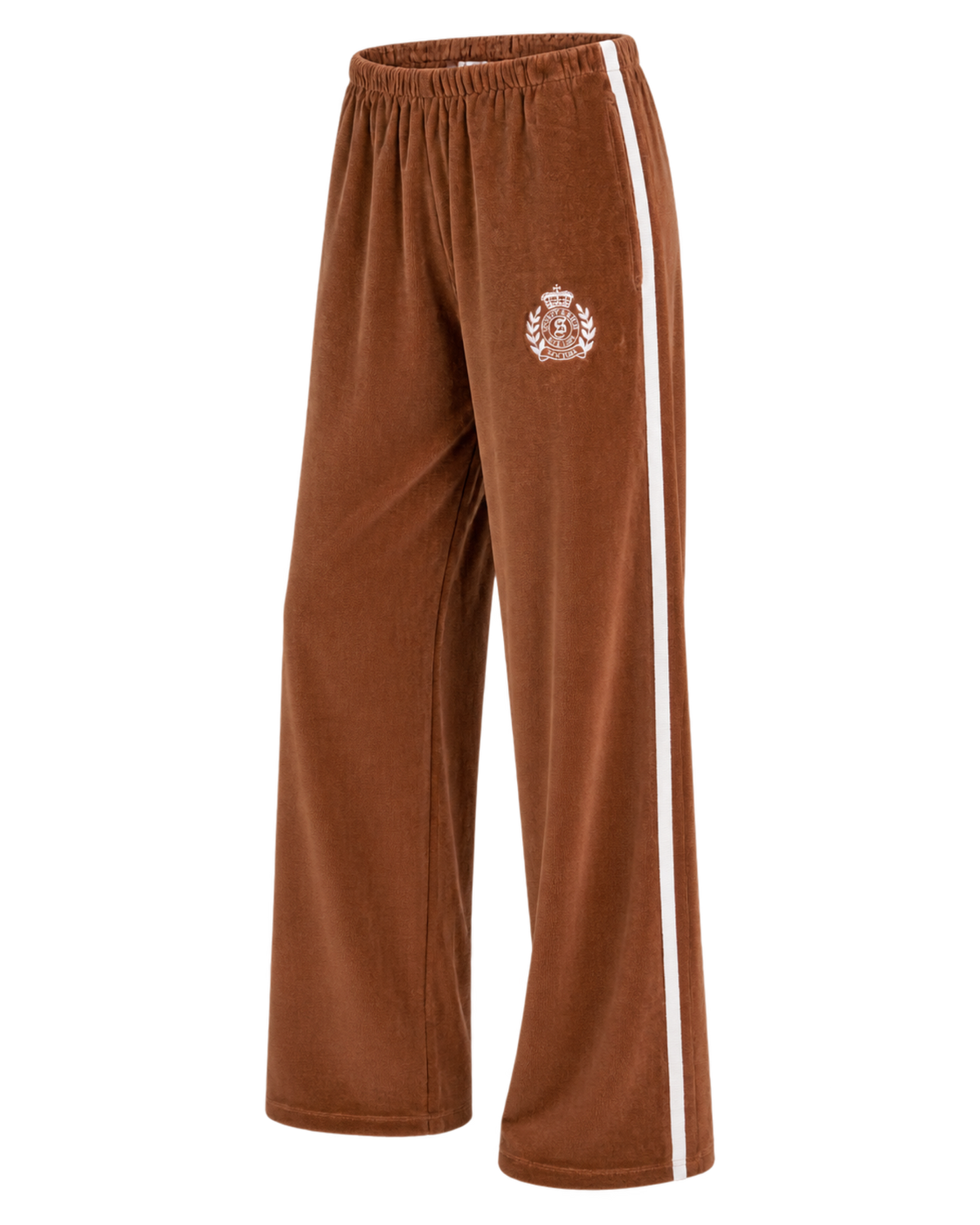 NY Crest Velour Sweatpant - Tobacco/Ecru