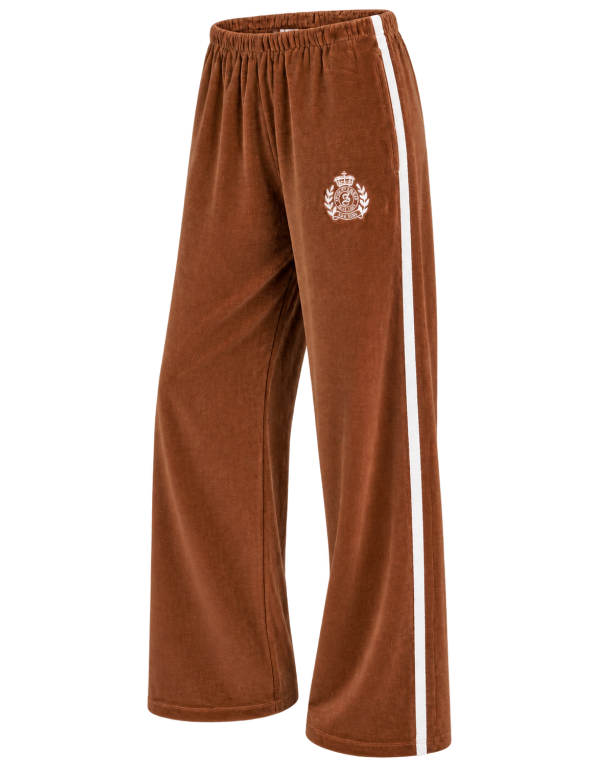 NY Crest Velour Sweatpant - Tobacco/Ecru