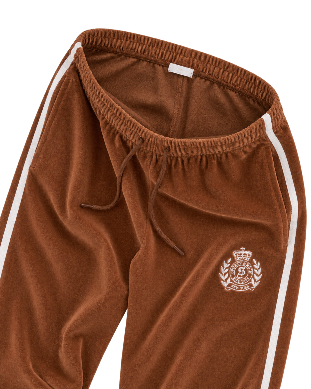 NY Crest Velour Sweatpant - Tobacco/Ecru