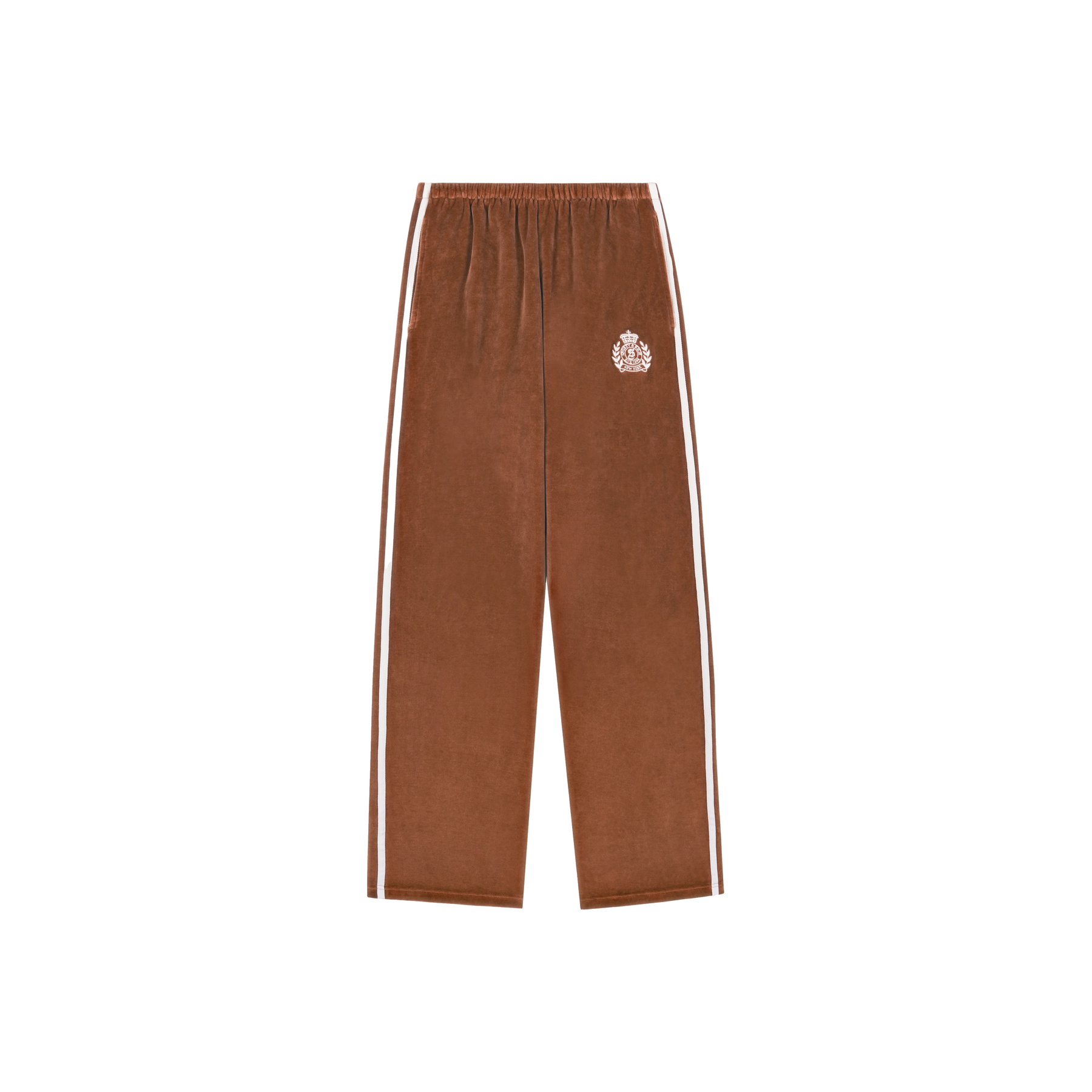 NY Crest Velour Sweatpant - Tobacco/Ecru