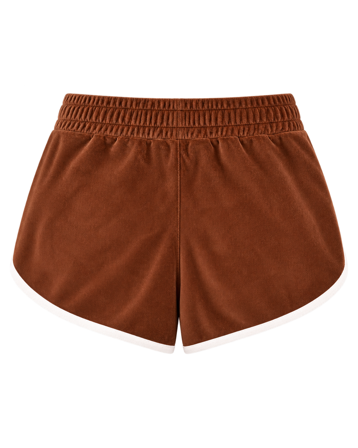 NY Crest Velour Track Short - Tobacco/White